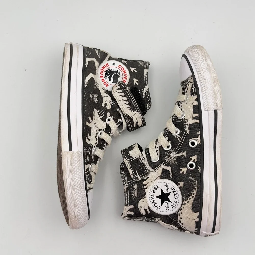 Converse‎ Chuck Taylor All Star HighTop Dinosaur Black White 13 Kids Sneakers